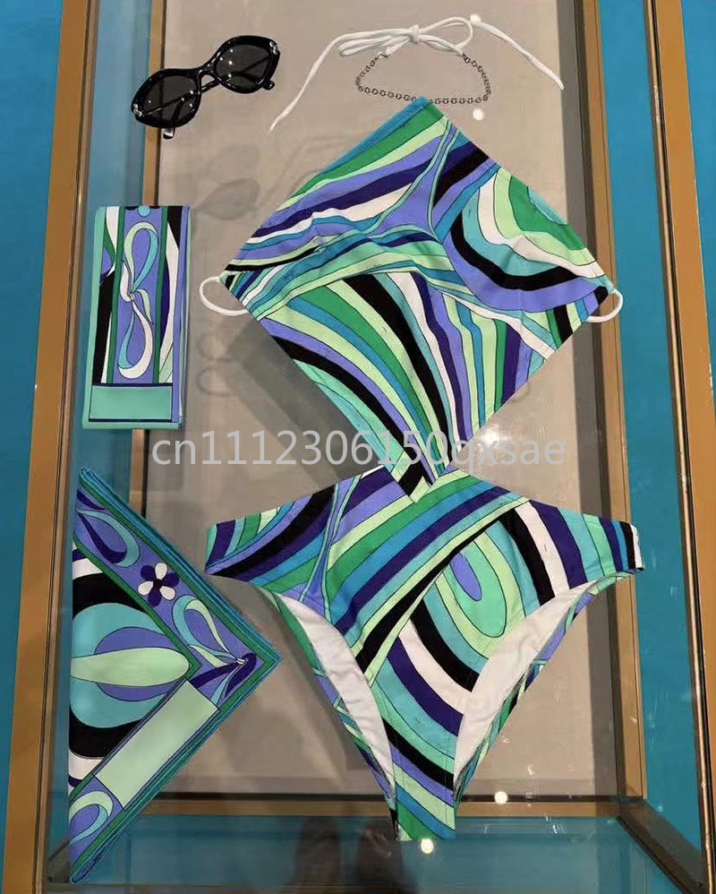 Luxury Skincare Headband - Luxury Design Women's Green Scarf Swimsuits