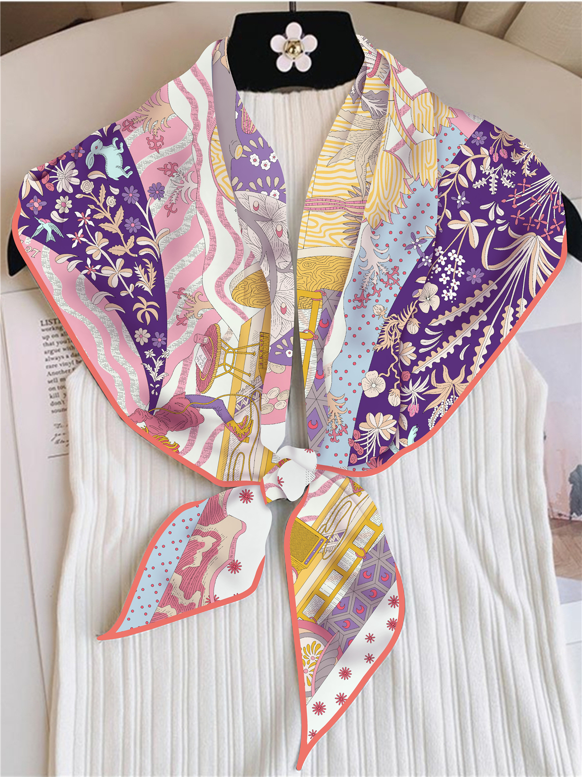 Brand Triangle Scarf Woman New - đánh giá và giá Luxury Skincare Headband