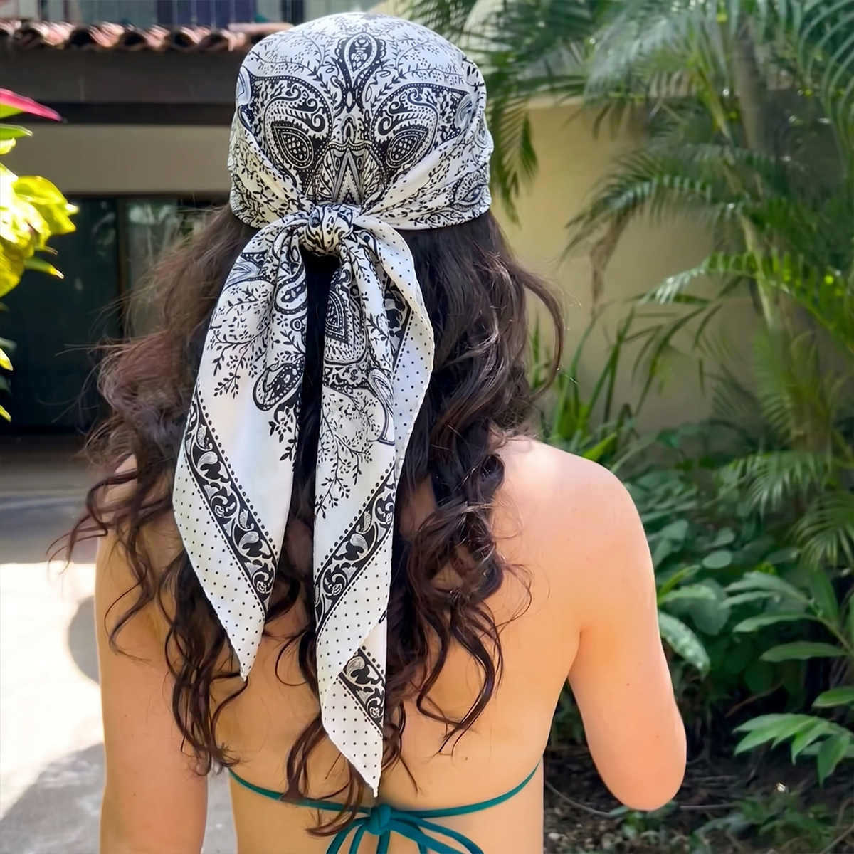 Square 90cm Silk Scarf Women L - đánh giá và giá Luxury Skincare Headband